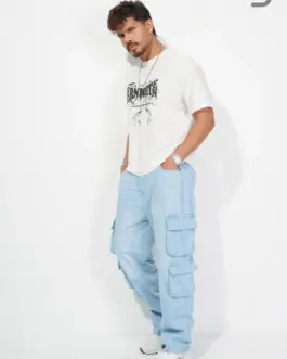8-Pocket Baggy Denim Cargo Pants – Urban Street Style