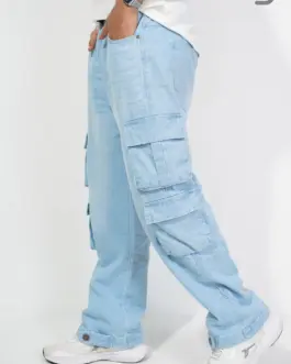 8-Pocket Baggy Denim Cargo Pants – Urban Street Style