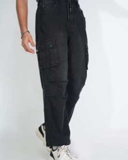 Relaxed Fit Cargo Denim Baggy