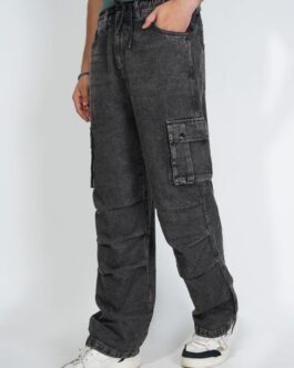 Relaxed Fit Cargo Denim Baggy