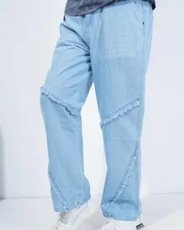 Modern Frayed Baggy Fit Jeans