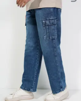 Cargo Six Pocket Denim Pants – Relaxed Fit